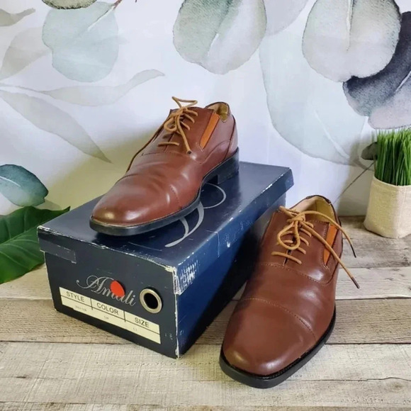 AMALI | Lace-Up Dress Shoes in Tan/Brown Style 1843-028 sz 11 - Picture 1 of 11